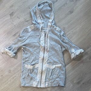 Marc Jacobs Gray and Cream Hooded Jacket